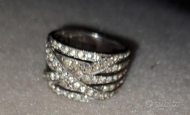 anello argento brillantinato 925