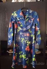 abito blu fantasia fiori tg M
