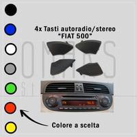 4x SET RICAMBIO TASTI PULSANTI RADIO FIAT 500