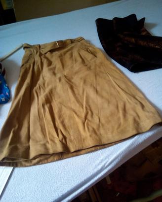 Gonna scamosciata color cammello T42/44
