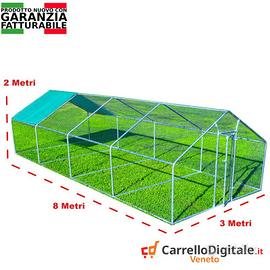 Recinto per Galline 3x8m x 2mH-24mq - verdino