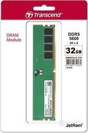 Transcend RAM DDR5 32GB 5600MHz DIMM sigillata