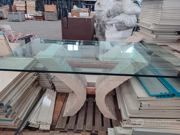 tavolo in cristallo spessore di 2 cm