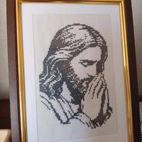 cornice sacra e uova pasquali punto croce 