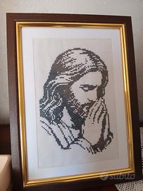 cornice sacra e uova pasquali punto croce 