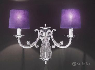 Applique a due luci in ottone finitura cromo