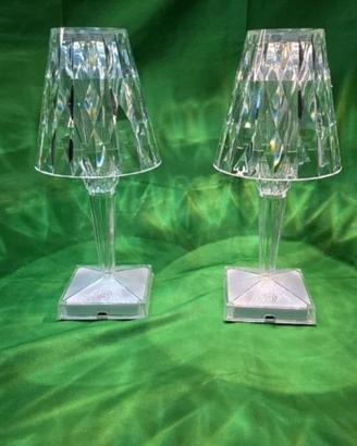 Coppia lampada da tavolo effetto cristallo 