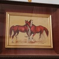 🏇 COPPIA DI QUADRI VINTAGE CON CAVALLI - STILE AN