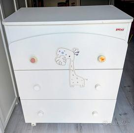 Cassettiera fasciatoio Picci in Legno Bianco 