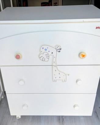 Cassettiera fasciatoio Picci in Legno Bianco 