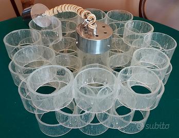 Lampadario a cilindri in vetro di Murano