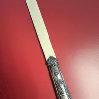 Tagliacarte vintage corno e argento 