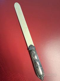 Tagliacarte vintage corno e argento 