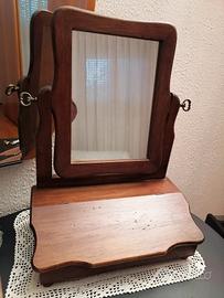 antica psiche specchiera portagioie toilette noce