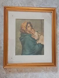 Quadro a stampa "Madonna con bambino" anni '60