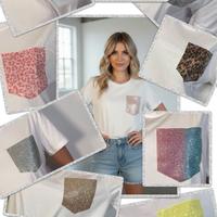 T-shirt tasca brillantinata