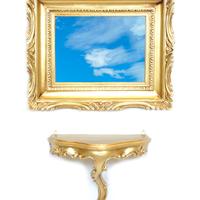 Consolle + specchio 35x27 cm stile barocco oro arg