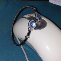 bracciale in argento con topazi azzurri e zirconi