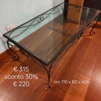 Tavolo ferro e vetro