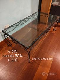 Tavolo ferro e vetro