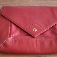 pochette in  pelle vintage borgogna