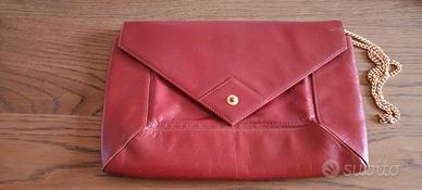 pochette in  pelle vintage borgogna