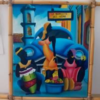 Quadro Cubano Originale-Tela con Timbro Ufficiale