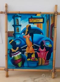 Quadro Cubano Originale-Tela con Timbro Ufficiale
