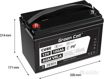 Batteria AGM 12V 100Ah GreenCell