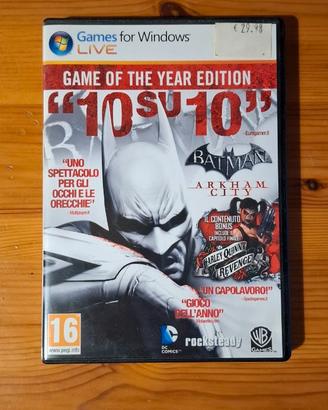 Batman Arkam City per PC, GOTY Edition