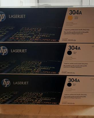 Lotto 3 Toner HP 304A Originali (2 Nero+1 Giallo)
