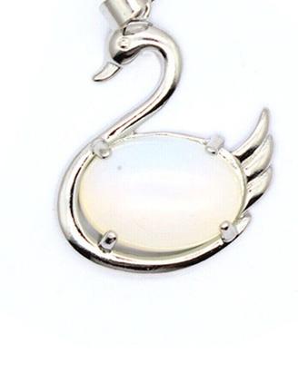 Collana argento 925 ciondolo cigno pietra di luna