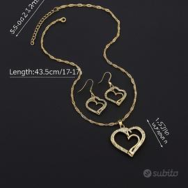 kit orecchino e collanina cuore 