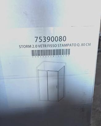 Parete Fissa Box Doccia Storm 2.0 – 80 cm – Vetro