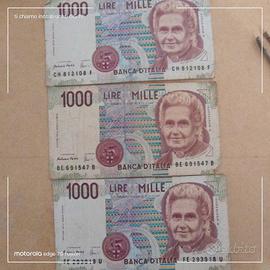 3 banconote da 1000 lire 