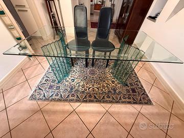 Tavolo da pranzo in vetro temperato design moderno