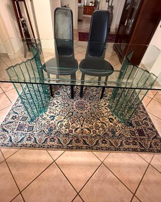 Tavolo da pranzo in vetro temperato design moderno
