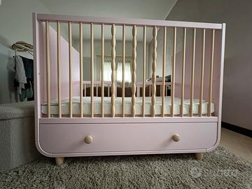 Lettino con cassetto 60x120 rosa