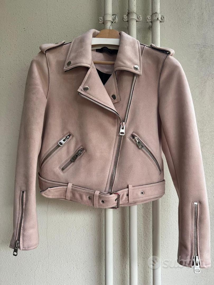 Giacca biker chiodo donna scamosciato rosa ZARA Abbigliamento e Accessori In vendita a Piacenza
