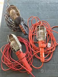 3 Lampade portatili da cantiere con cavo lungo