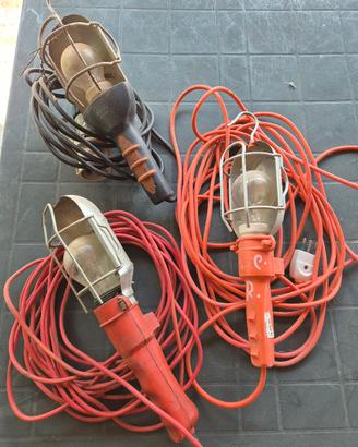3 Lampade portatili da cantiere con cavo lungo