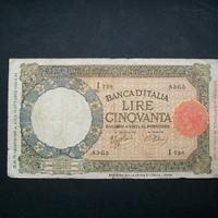 Banconota da 50 lire lupetta 2° tipo del 1941