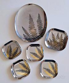 Set Sambonet vassoio, s. bottiglia, 4 s.bicchieri