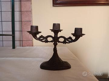 candelabro 3 fiamme ottone