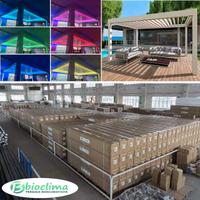 Pergola bioclimatica 4x4 bianco lamelle luci LED