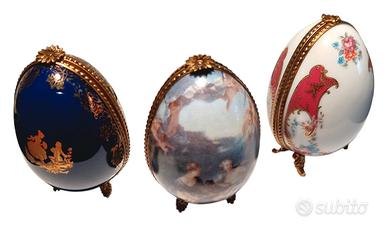 n. 3 uova in porcellana Limoges