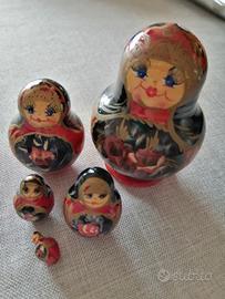 Matrioska Vintage russa 5 pezzi firmata 