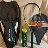 Rachetta tennis Fisher con zaino e palline