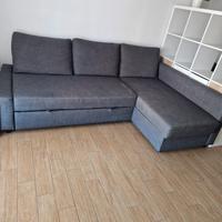 Divano letto angolare / contenitore grigio scuro