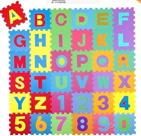 Tappeto puzzle in gomma per bambini 18 pezzi